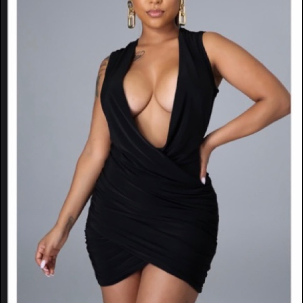 All sizes black mini with sexy open in front